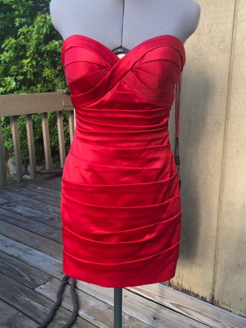 New RED La Femme Lined Strapless Cocktail Dress with padBra insert (6)